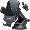 Image 1 : WIRELESS CAR CHARGER, FAST CHARGING AUTO CLAMPING CAR CHARGER PHONE MOUNT PHONE HOLDER -N