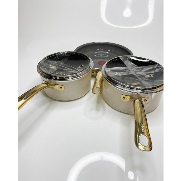 T-FAL PRESERVE CERAMIC, NON STICK COOKWARE SET 5-PIECE -SU