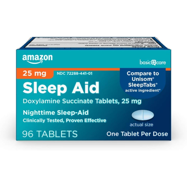 AMAZON BASIC CARE TABLETAS DE AYUDA PARA DORMIR NOCTURNAS PARA ADULTOS