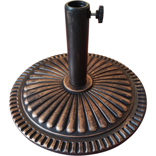 HEAVY DUTY ROUND BASE STAND FOR OUTDOOR PATIO MARKET TABLE UMBRELLA, BRONZE -N