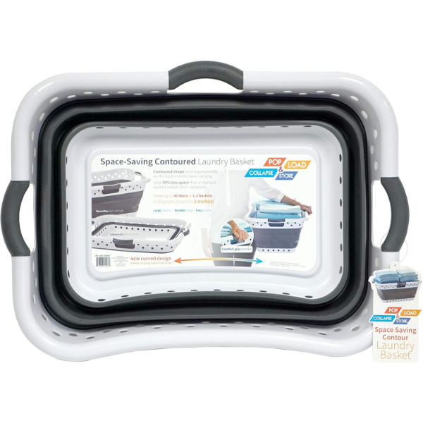 POP & LOAD LAUNDRY BASKET - COLLAPSIBLE LAUNDRY HAMPER 2 PIECES