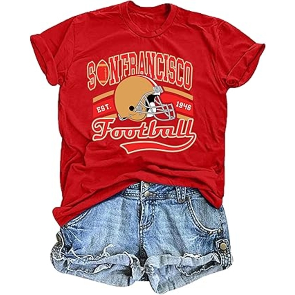 FOOTBALL SHIRT FOR WOMEN: GAME DAY SHIRTS FOOTBALL ERA OUTFIT GRAPHIC TEE (XL) 
