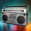 Image 1 : ON RETRO GLOW BLUETOOTH CASSETTE/RADIO BOOM BOX WITH LED LIGHTS  (NEW)