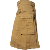 Image 1 : MEN'S SCOTTISH HIGHLAND ACTIVE MODERN POCKET KHAKI LIGHT BROWN KILT 100% COTTON (SIZE-36)