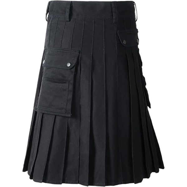 SCOTTISH COTTON KILT DELUXE TARTAN GOTH OUTDOOR UTILITY KILTS HIGHLAND SKIRT (SIZE-30)