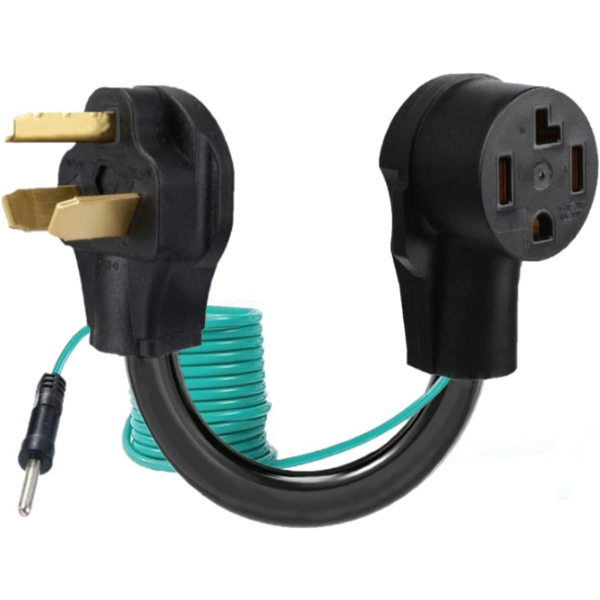 EVERSIMPLEINC 4 TO 3 PRONG DRYER ADAPTER WITH GREEN GROUND WIRE CONNECTS NEW DRYER TO OLD RECEPTACLE