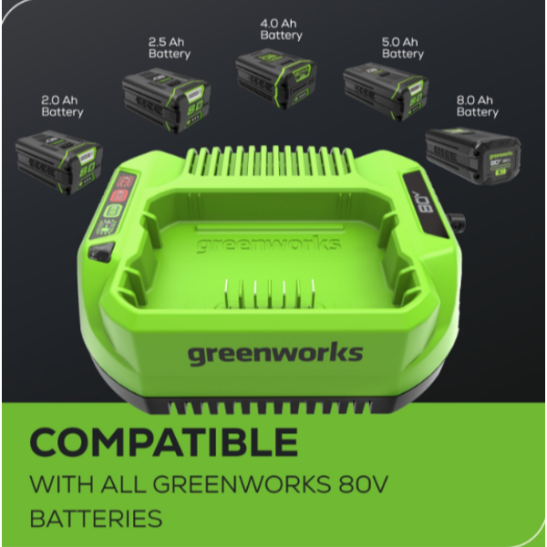 GREENWORKS 80V CHARGER (SLIGHTLY USED)