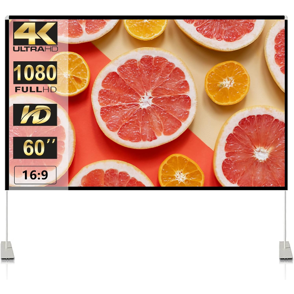 PORTABLE PROJECTOR SCREEN 120” 4K HD WITH STAND