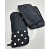 Image 2 : KATE SPADE NEW YORK DESIGNER OVEN MITTS BLACK WITH WHITE POLKA DOTS -U