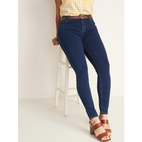 OLD NAVY WOMENS SIZE 14 REGULAR SUPER SKINNY MID RISE DENIM BLUE JEANS