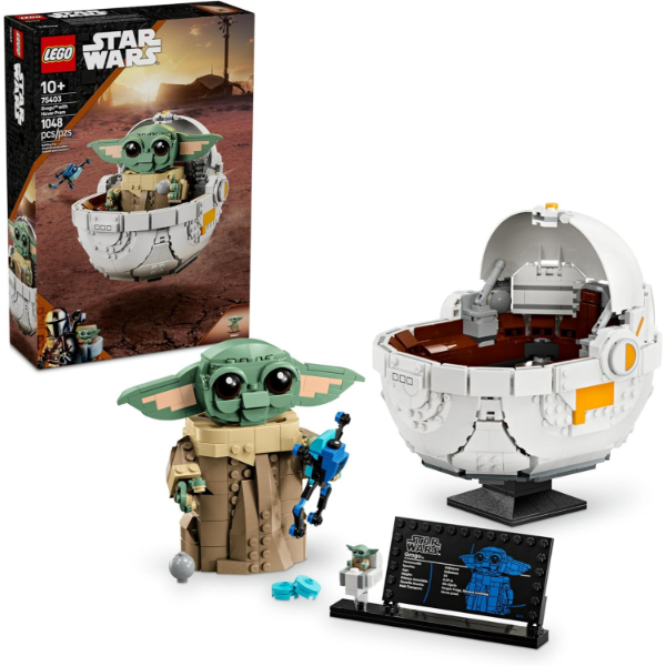 LEGO STAR WARS THE MANDALORIAN GROGU WITH HOVER PRAM BUILDING TOY SET (SLIGHTLY USED, MISSING PARTS)