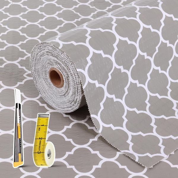 DRAWER AND SHELF LINER FOR KITCHEN CABINET: 17 IN X 30 FT NON SLIP WATERPROOF SHELF PAPER
