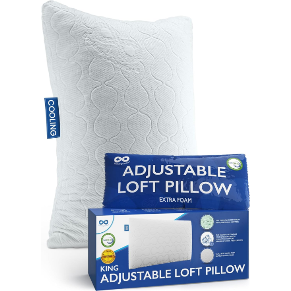 EVERLASTING COMFORT SHREDDED MEMORY FOAM PILLOWS WITH ADJUSTABLE LOFT