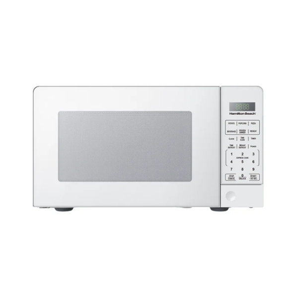 HAMILTON BEACH 0.7 CU FT 700W COMPACT SIZE MICROWAVE, WHITE (NEW)
