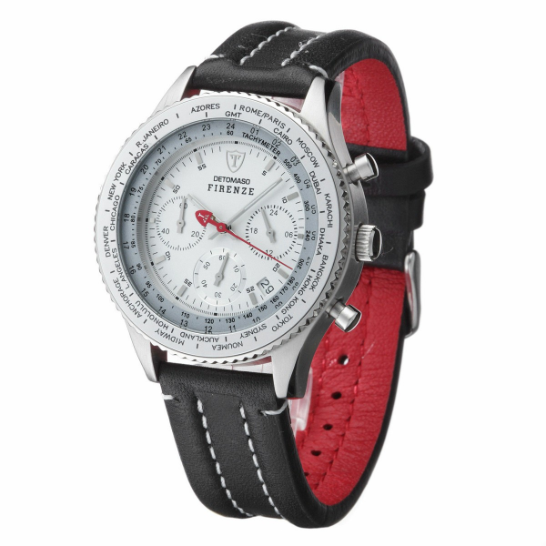 DETOMASO MEN'S FIRENZE QUARTZ WATCH WITH BEIGE DIAL CHRONOGRAPH DISPLAY