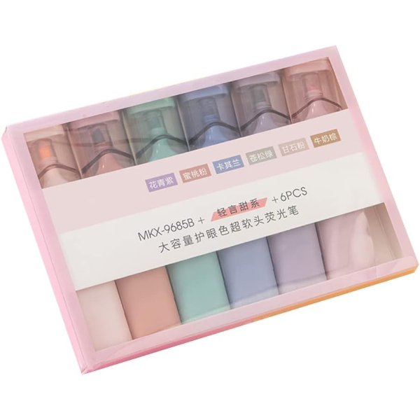 6 ASSORTED COLORS FOR SCHOOL/OFFICE SUPPLIES, WITH LARGE INK RESERVOIR, WATER BASED QUICK DRY PEN