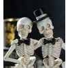 Image 1 : 6'' HALLOWEEN POLYRESIN SITTING SKELETON DECOR