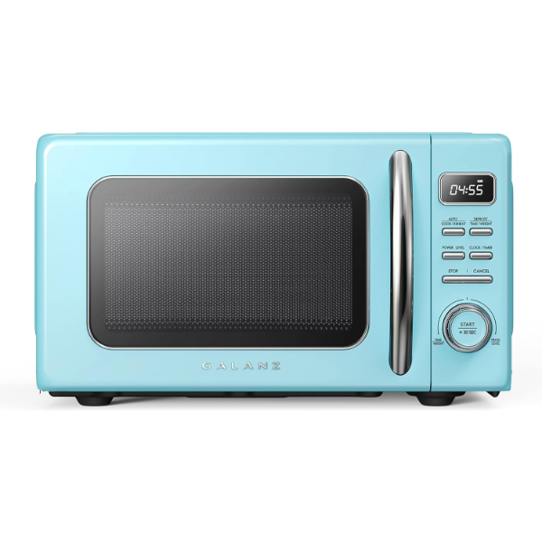GALANZ GLCMKZ07BER07 RETRO COUNTERTOP MICROWAVE OVEN WITH AUTO COOK & REHEAT, DEFROST, QUICK START