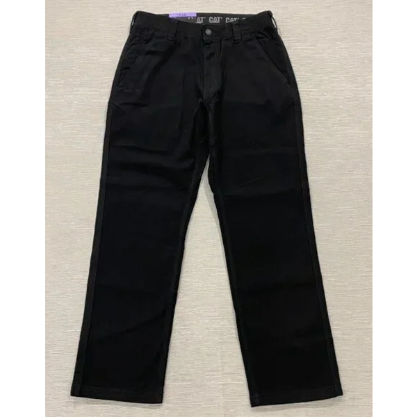 CAT CATERPILLAR UTILITY WORK PANTS MENS 30 X 30 BLACK FLEX WAISTBAND CELL POCKET (NEW)