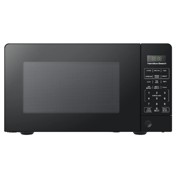 HAMILTON BEACH 0.7 CU FT 700W COMPACT SIZE MICROWAVE WITH CHILD SAFETY LOCK, BLACK