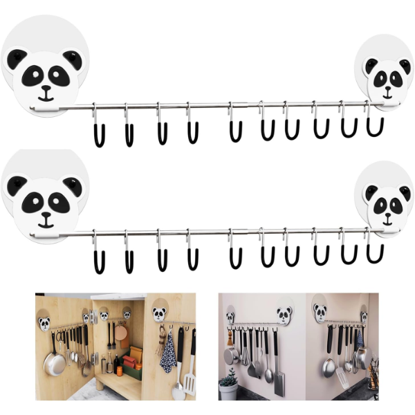 2PCS STAINLESS STEEL POT BAR RACK