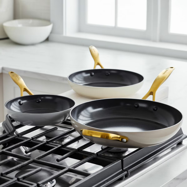 GREENPAN JEWEL SKILLET SET 3 PIECES -U