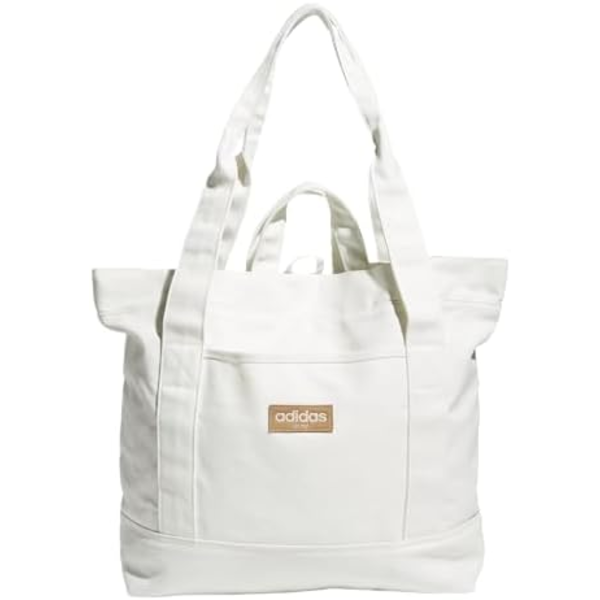 ADIDAS OFF WHITE CANVAS COURT TOTE BAG -U