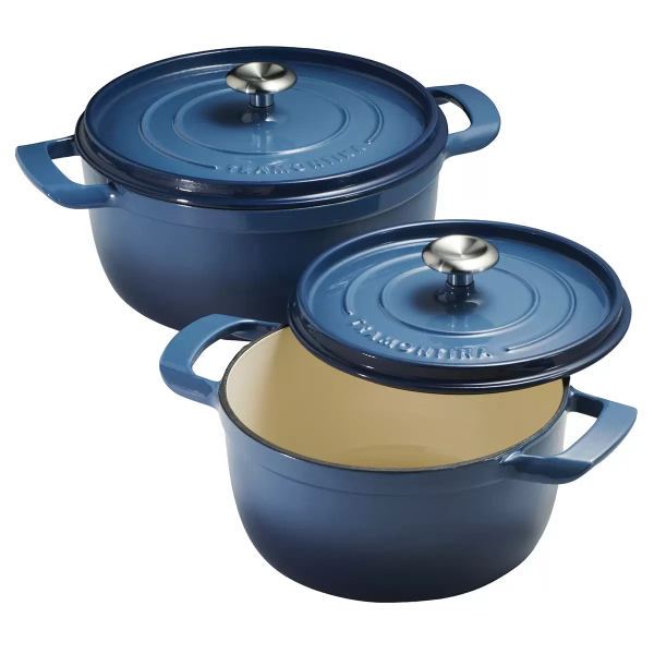 TRAMONTINA DUTCH OVEN 2 PIECE DENIM BLUE -SU