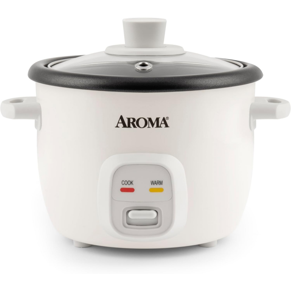 AROMA HOUSEWARES 4-CUPS (COOKED) / 1QT. RICE & GRAIN COOKER (ARC-302NG), WHITE