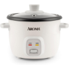 Image 1 : AROMA HOUSEWARES 4-CUPS (COOKED) / 1QT. RICE & GRAIN COOKER (ARC-302NG), WHITE