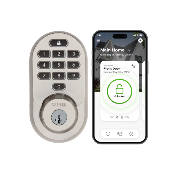 WEISER HALO TOUCHPAD WI-FI SMART LOCK KEYLESS ENTRY DEADBOLT, ALEXA AND GOOGLE COMPATIBLE 