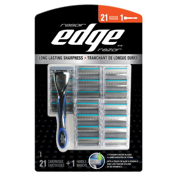 EDGE RAZOR + 21 CARTRIDGES, -N, OPENED