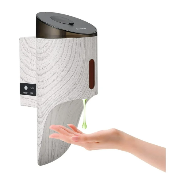 DISPENSADOR AUTOMÁTICO DE JABÓN ZHAOCHENG 700 ML DE PARED VETA DE MADERA BLANCA