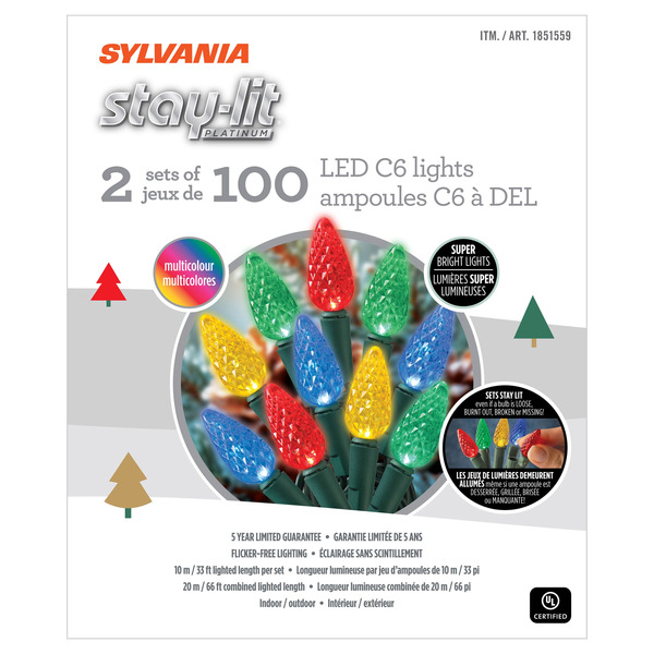 STAY-LIT LED C6 LIGHT SET (SLIGHTLY USED)