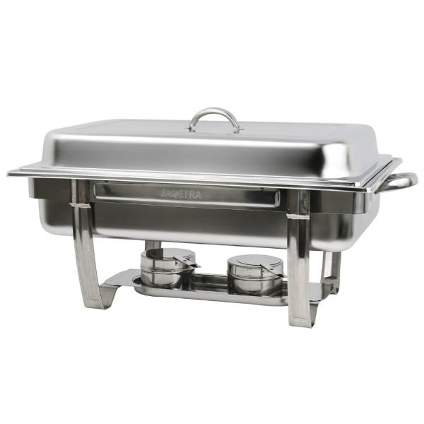 SAGETRA - FULL-SIZE 18/8 STAINLESS-STEEL CHAFING DISH SET -SU