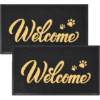 Image 1 : WELCOME MAT OUTDOOR, 2 PACK 32X20 WATERPROOF ALL-SEASON FRONT DOOR MAT OUTSIDE ENTRANCE