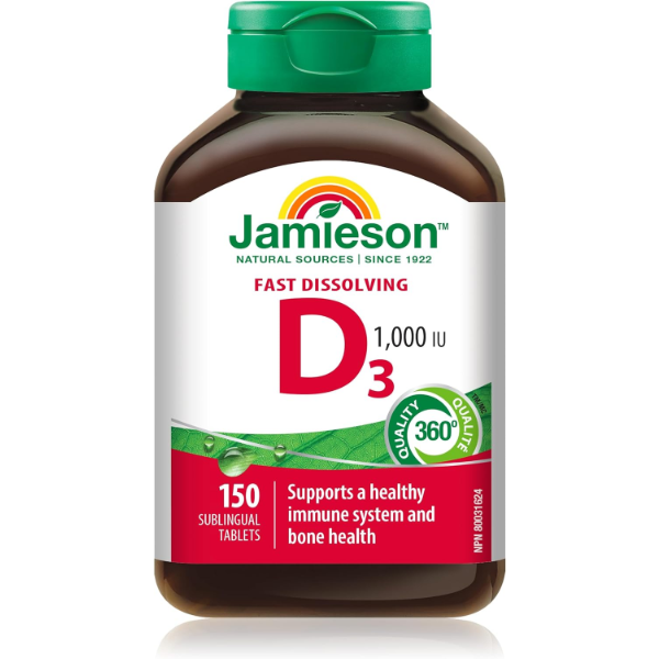JAMIESON VITAMIN D3 1,000 IU, 375 SUBLINGUAL TABLETS -N, E: 2029