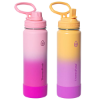 Image 1 : THERMOFLASK DOUBLE-WALL VACUUM INSULATED STAINLESS STEEL WATER BOTTLES, 710 ML, PINK AND YELLOW -U