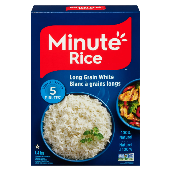 MINUTE RICE® PREMIUM INSTANT LONG GRAIN WHITE RICE, 3 KG 3 PIECES SU