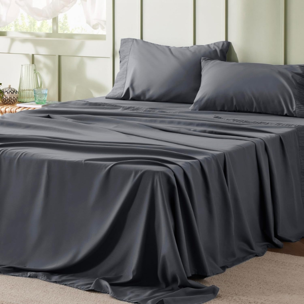 BEDSURE KING SIZE SHEETS SET - 4 PIECES SOFT KING SHEETS