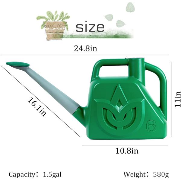 FLOWER WATERING CAN OUTDOOR 1.5 GALLON  WITH FREE MINI GARDENING TOOLS