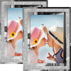 Image 1 : IZIDDO 4X6 PICTURE FRAMES SET OF 2, GLITTER GLASS PHOTO FRAME FOR TABLETOP DISPLAY