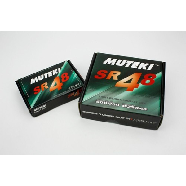 MUTEKI SR48 OPEN END LUGS 12X1.25, SET/20 RED CHROME (USED, MISSING PARTS)