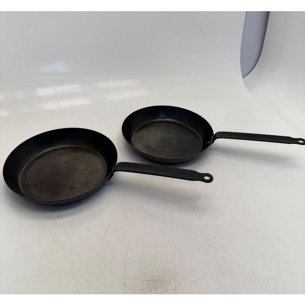 DE BUYER 5303.20 BLUE STEEL FORCE PANCAKE PAN 2 PIECES -U