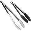 Image 1 : CHEFAIDE 9 INCH SILICONE & 12 INCH STAINLESS STEEL KITCHEN TONGS