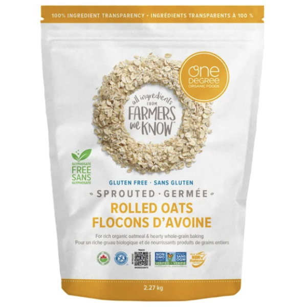 One Degree Organic Sprouted Rolled Oats, 2.27kg (Opened) (BB 2027)