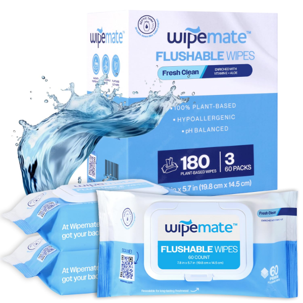 ULTRA FLUSHABLE BUTT WIPES, SOOTHING VITAMIN E & ALOE