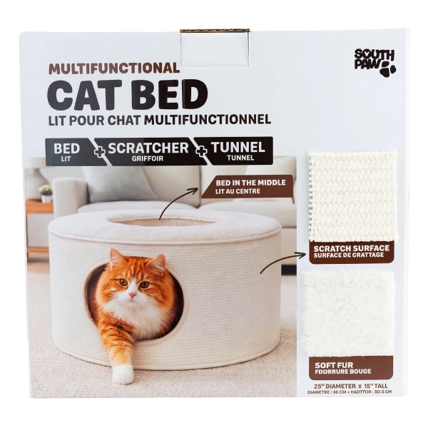 SOUTH PAW MULTI–FUNCTIONAL CAT TUNNEL AND BED -U