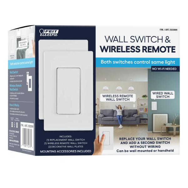 WALL SWITCH & WIRELESS REMOTE - WALL MOUNTED OR HANDHELD -N