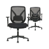 Image 1 : TRUE INNOVATIONS BLACK MESH CHAIR WITH FLIP BACK ARMS (SLIGHTLY USED, NO BOX)